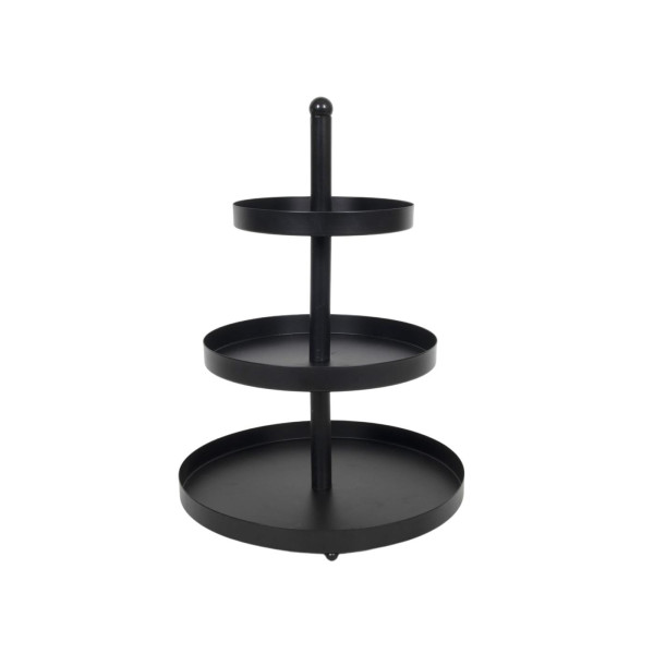 Etagere metaal 3-laags Ø25x35cm zwart