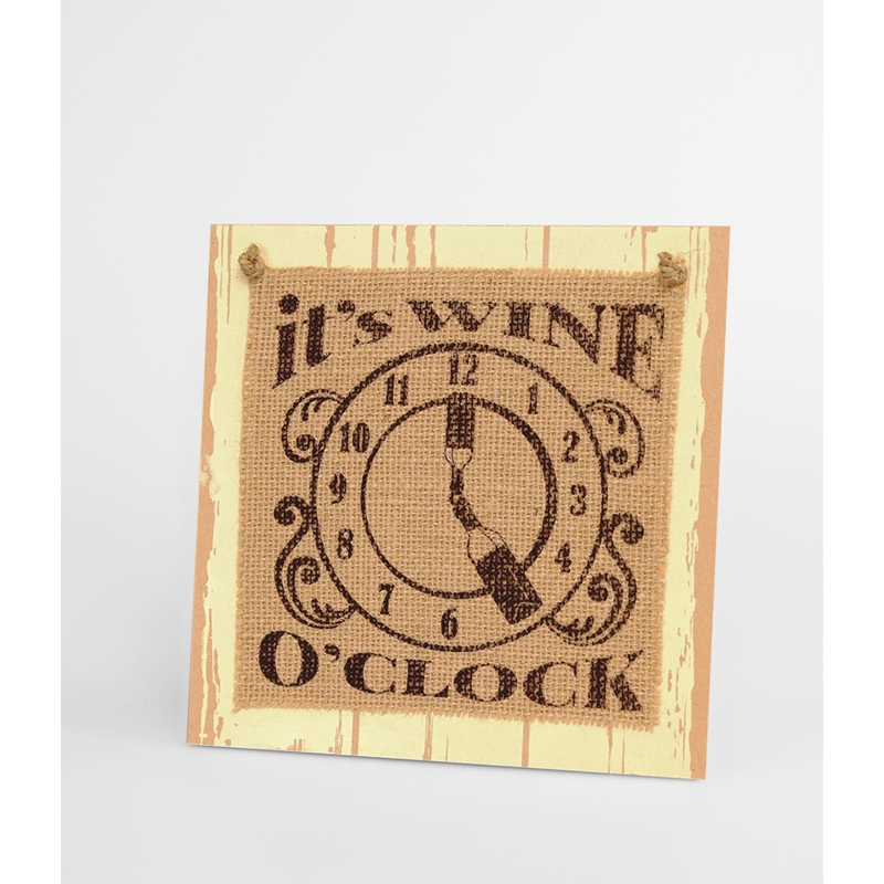 Paperdreams Wooden Sign - Wine O'clock