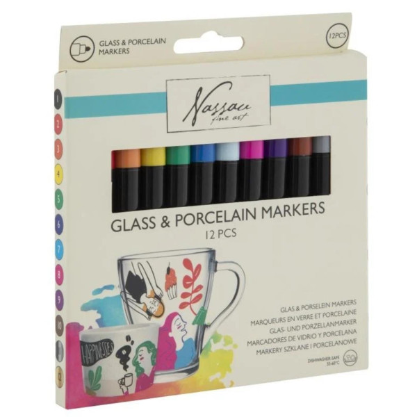 Nassau Glas en porselein markers 12st