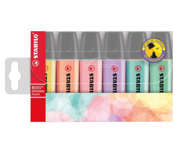 Stabilo Boss pastel etui met 6 kleuren