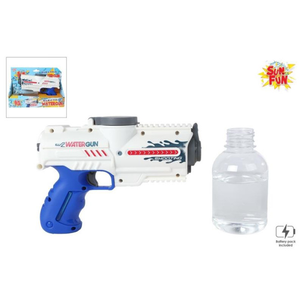 Waterpistool elektrisch met fles 18cm