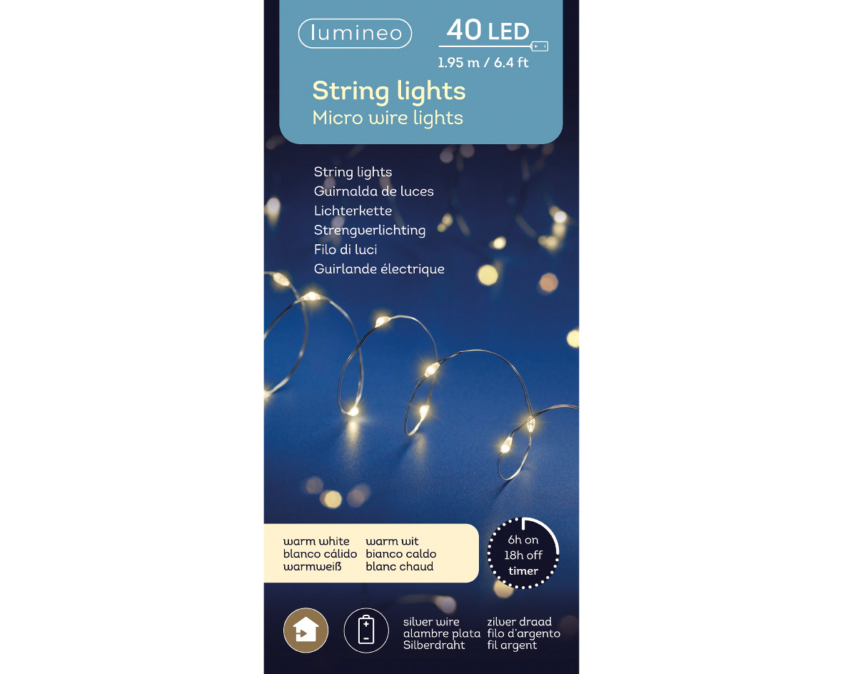 micro LED strengverlichting 195cm-40L