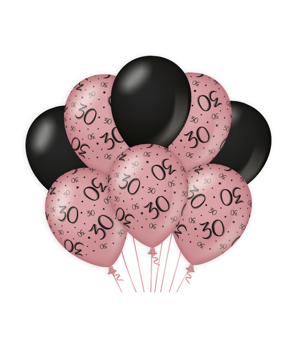 Paperdreams Decoration Balloons Roze/zwart - 30 Verpakking A 8 Stuks