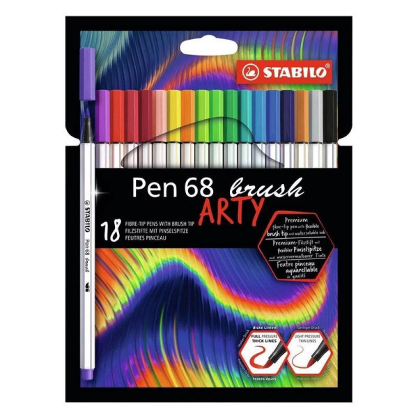 STABILO Pen 68 brush etui 18 kleuren