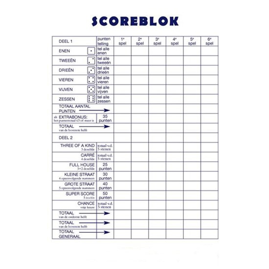 Scoreblok 15x21cm 50vel pak a 5st