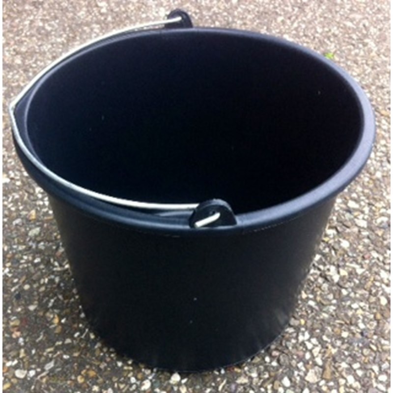 Emmer Zwart 12 Ltr Met Stalen Hengsel (Bouwemmer)<br>