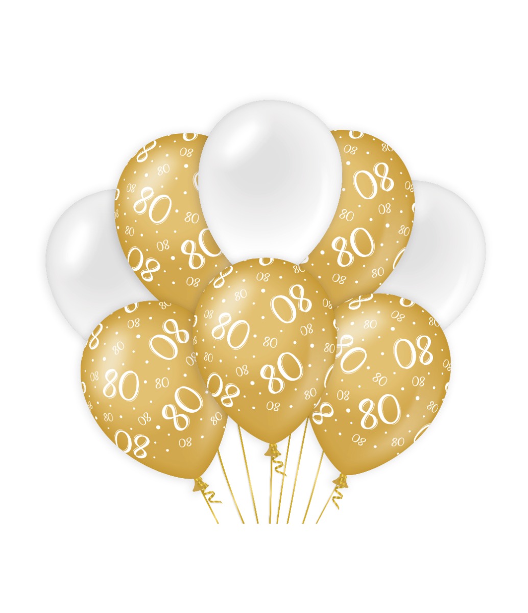 Paperdreams Decoration Balloons Goud/wit - 80 Verpakking A 8 Stuks