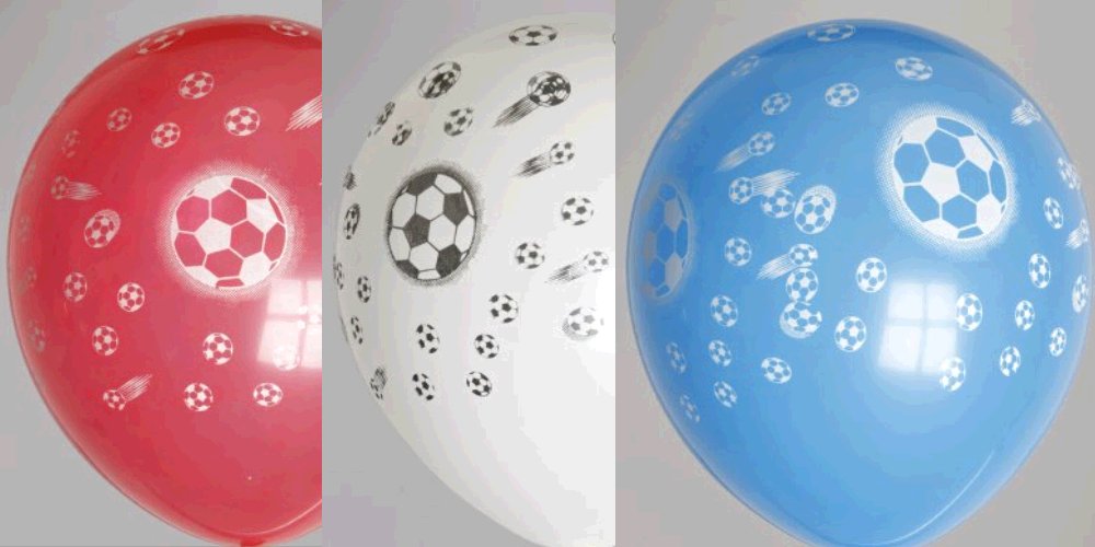 Globos Zak 50 Ballons Voetbal R/W/B