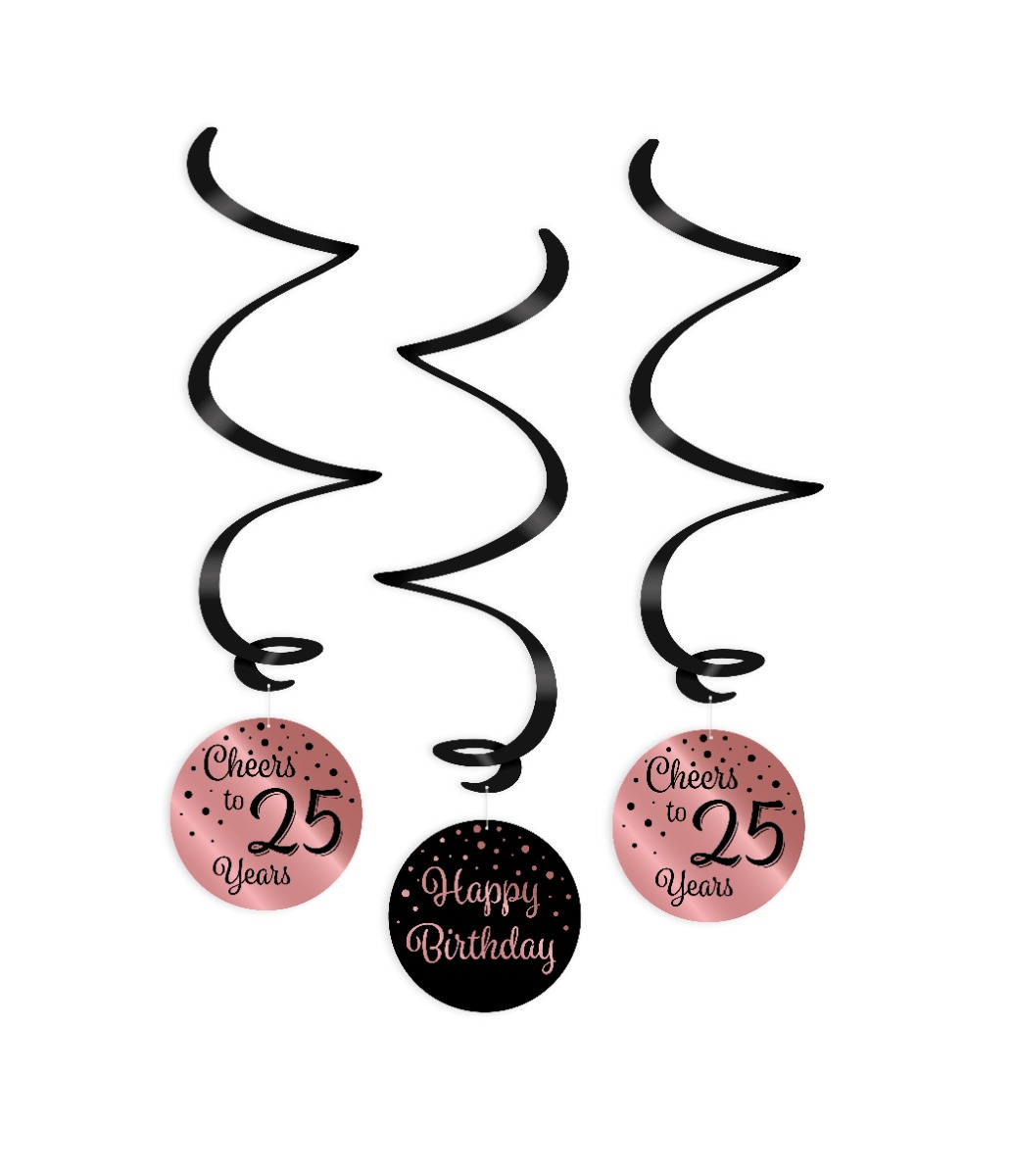 Paperdreams Swirl Decorations Roze/zwart - 25