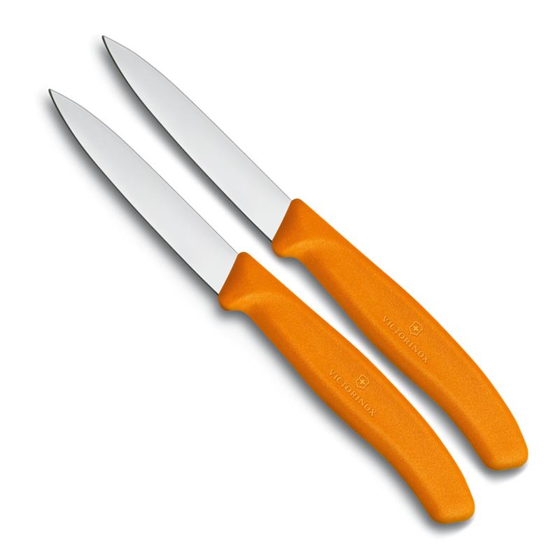 Victorinox Groenteschilmesje Glad Oranje 2 Stuks Op Kaart