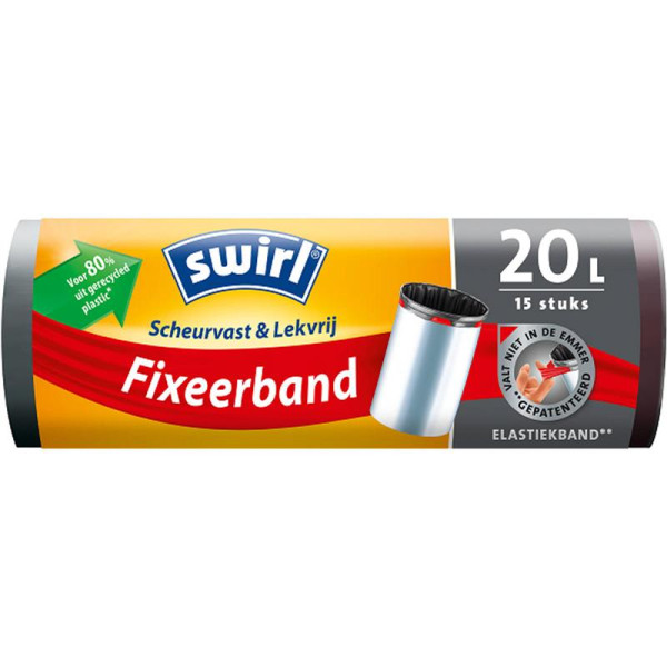 Swirl Afvalzakken met fixeerband 20L