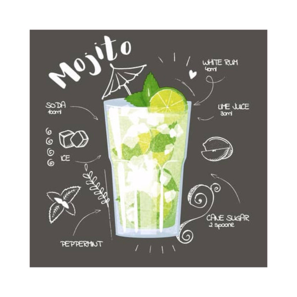 Duni Servetten Mojito Black 24x24cm