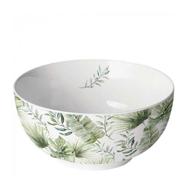 Ambiente Schaal Jungle leaves white