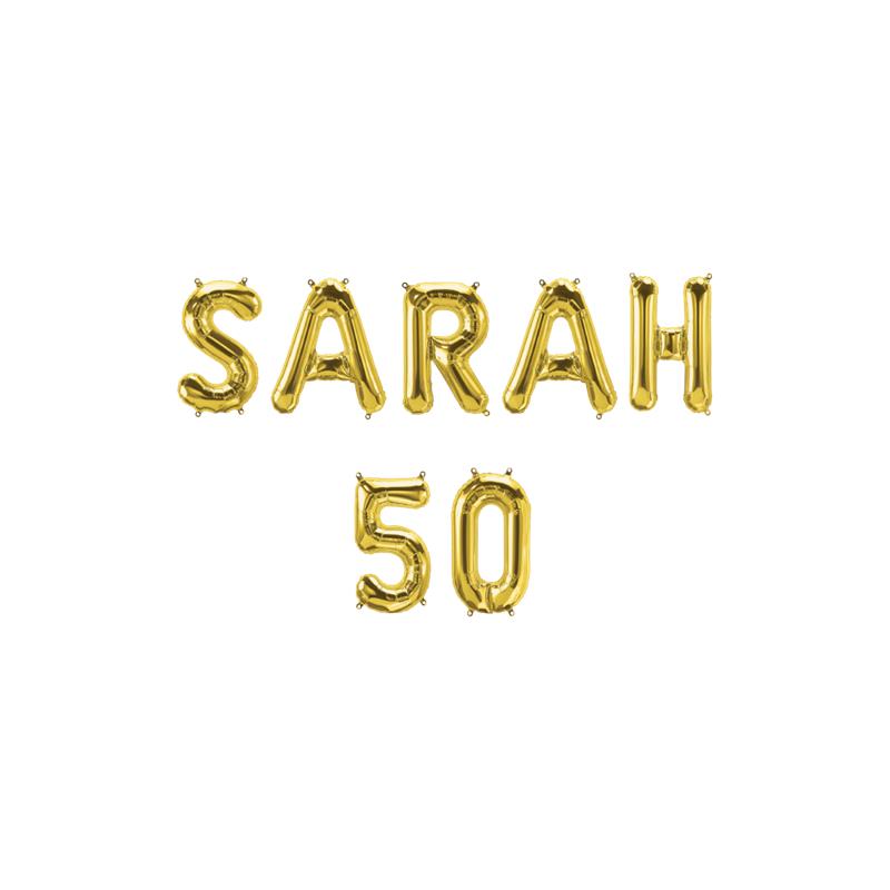 Paperdreams Folie Ballon Letterslinger - Sarah 50