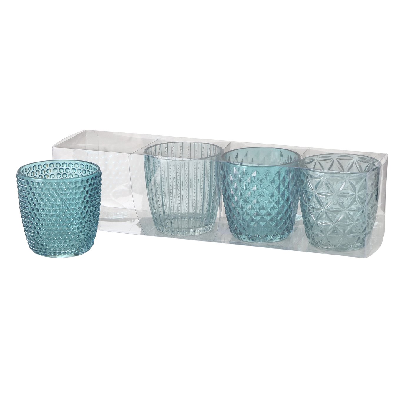 Boltze Home Windlicht Marilu 4-delige Set ?7xh7cm Blauw