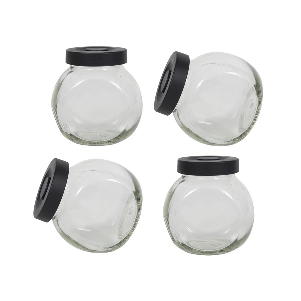 Kruidenpotje Glas Met Deksel 175ml 4stuks 6.5x3.5x8.5cm