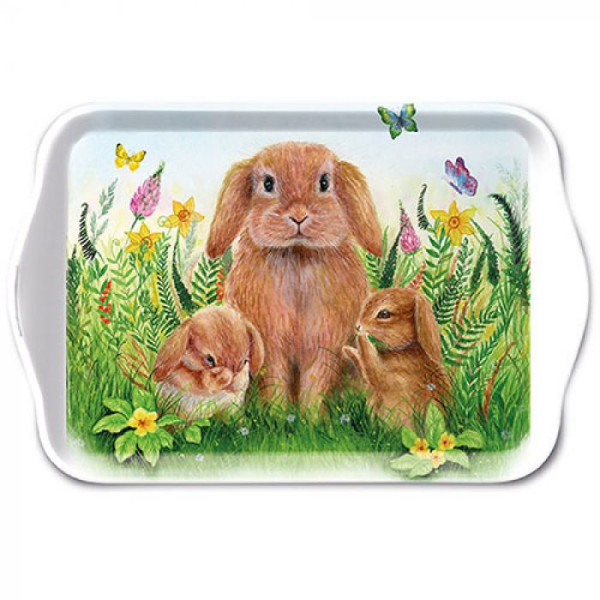 Ambiente Tray Rabbit Family 13x21cm