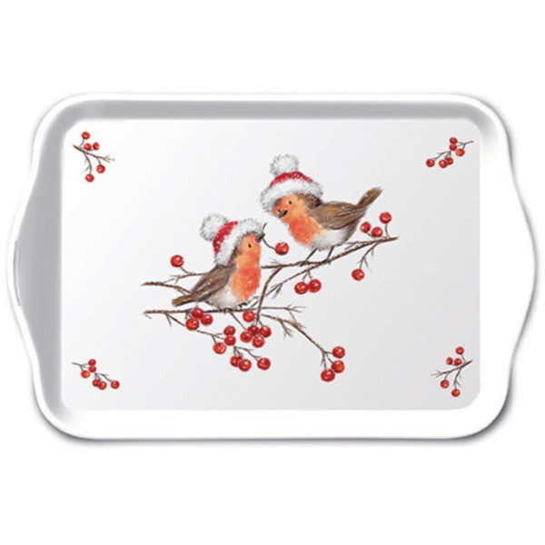 Ambiente Tray 13x21cm Christmas robins