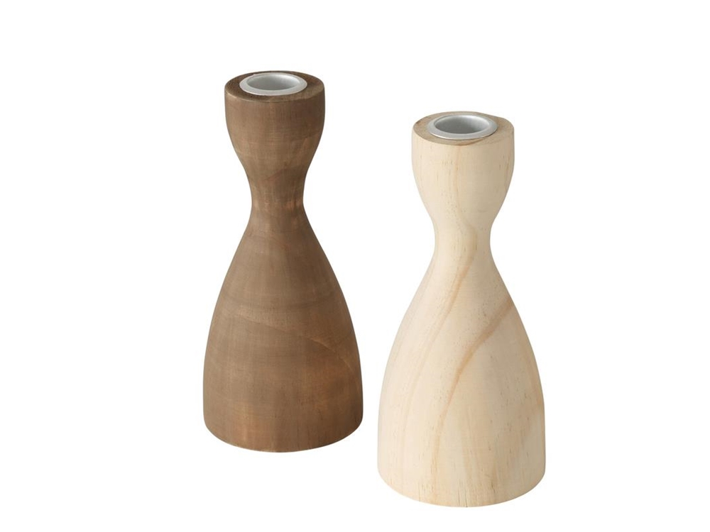 Boltze Home Kandelaar Hout H17cm Allaro