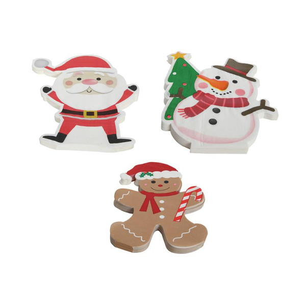 Servetten gingerbread/kerstman/sneeuwpop