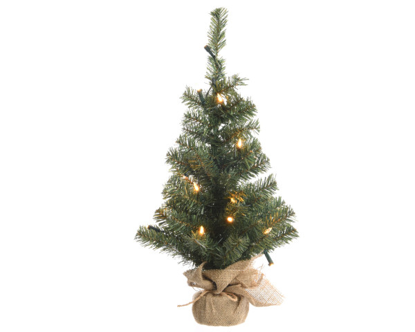 Mini Kunstkerstboom 90cm met LED & jute