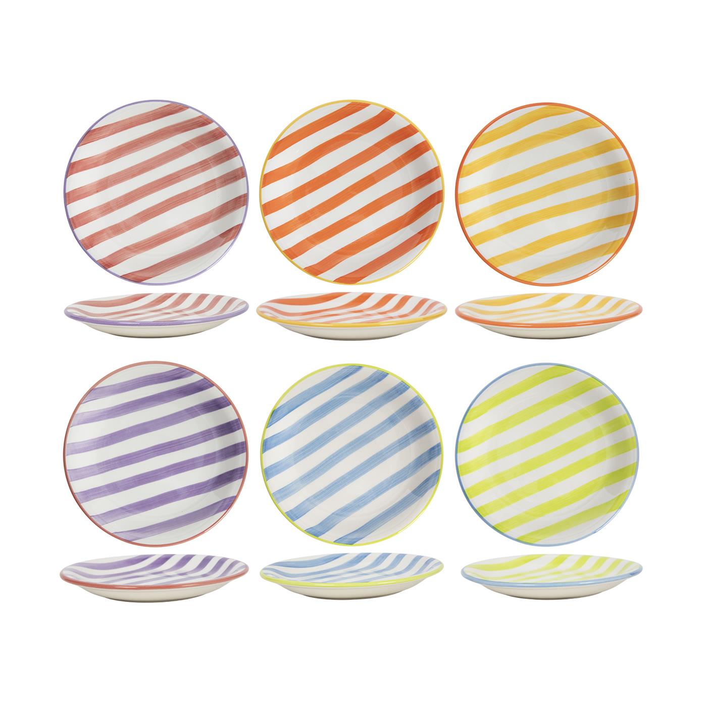 Merkloos Ontbijtbord Summer Stripes Ø19cm Doos A 6