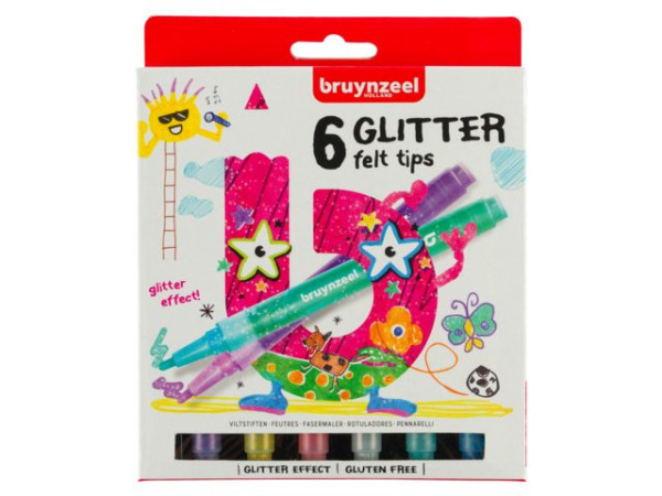 Bruynzeel 6 Glitter viltstiften