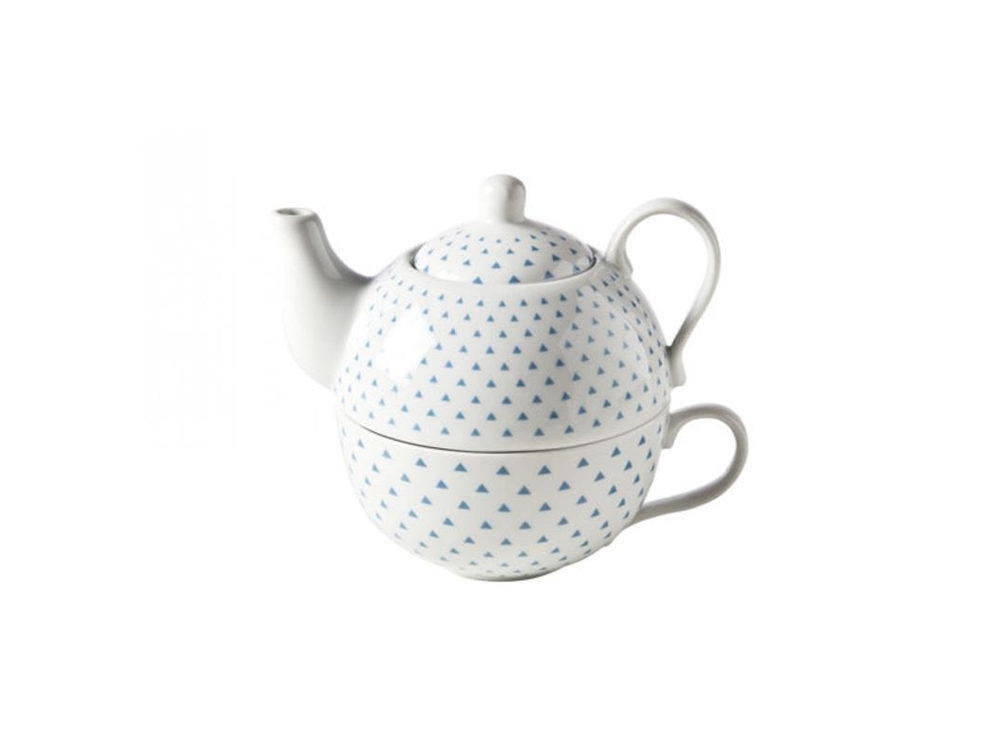 Cosy & Trendy Tea For One Blue Triangle ?10xh12cm