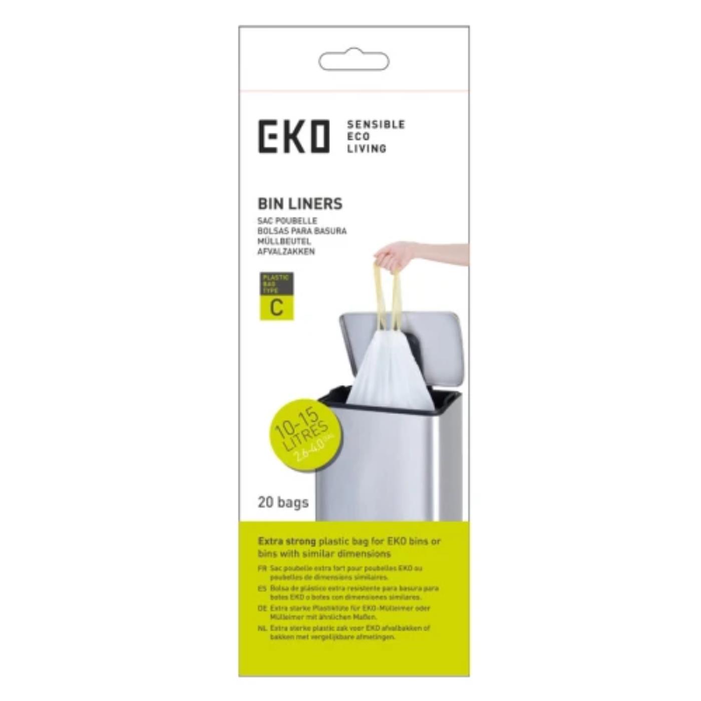 EKO Afvalzak Type C 10-15L Rol A 20 Zak Wit