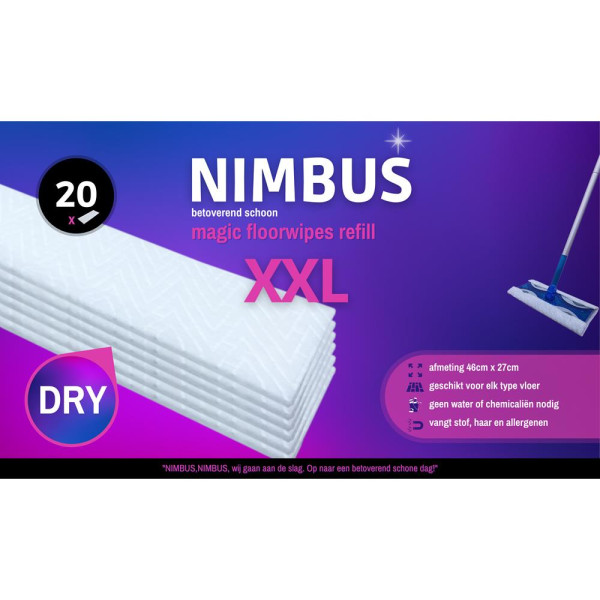 NIMBUS Magic floorwipes navulling 46x27cm 20st.