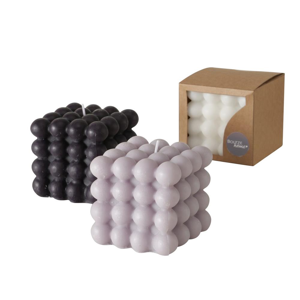 Bubbelkaars 8x8xh7,5cm Zwart/grijs/wit