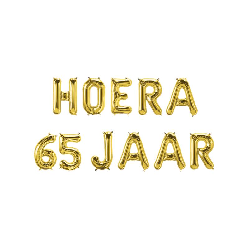 Paperdreams Folie Ballon Letterslinger - Hoera 65 Jaar