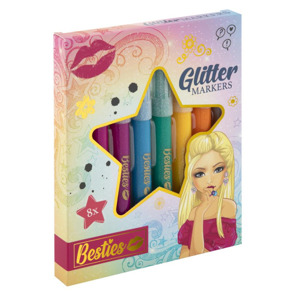 Besties Glitter markerset 8-delig