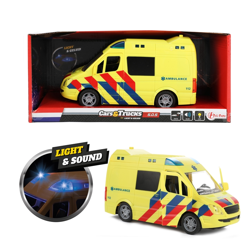 Toi Toys ambulance junior 21 cm geel