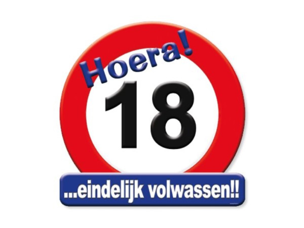 Kroonschild verkeersbord-18 jaar