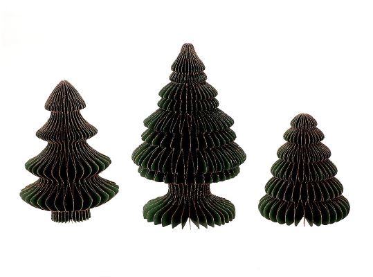 everlands kunstkerstboom Papier 3-delig Groen 25, 20, 15 Cm Groen