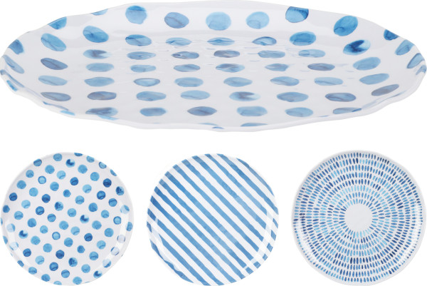 Bord melamine 27,5cm 3 assorti