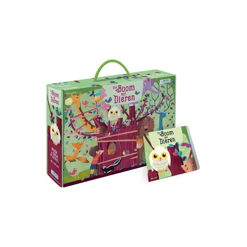 Rebo Productions puzzel Een boom vol dieren junior 60 stuks