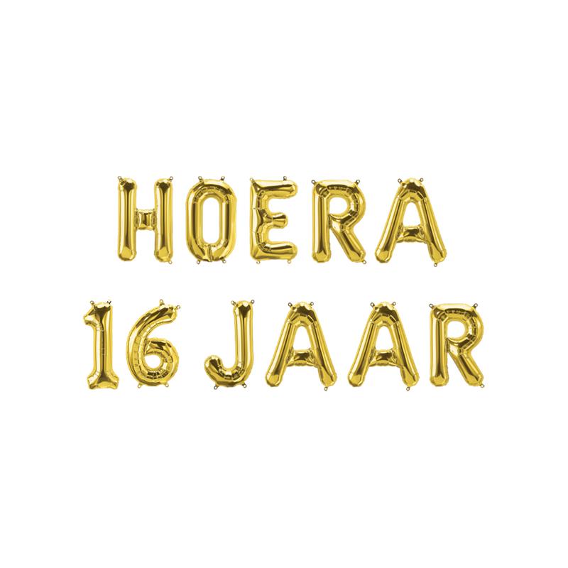 Paperdreams Folie Ballon Letterslinger - Hoera 16 Jaar