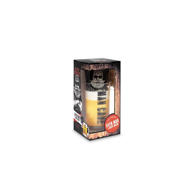 Man Cave Bad Giftset Bierglas En 140ml Bad-en Douchegel.